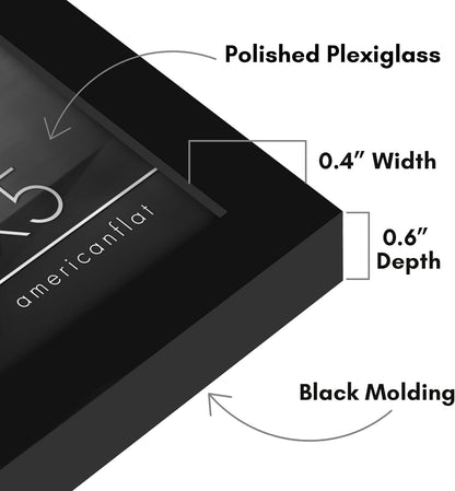 Americanflat 24x36 Poster Frame with Polished Plexiglass - Streamline Collection - Thin Border Picture Frame for Wall Display - Hanging Hardware Included - Black - Colors B