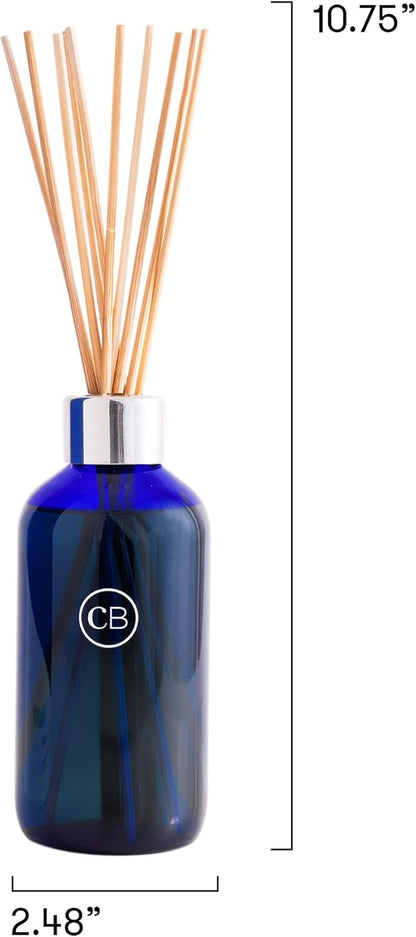 Capri Blue Volcano Reed Diffuser Set - Includes Reed Diffuser Sticks, Fragrance Oil, and Glass Bottle - Luxury Scented Room Freshener - White (8 fl oz)