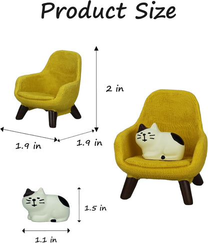 Mevodeata Cute Mini Frog Figurine with Small Sofa Resin Figure for Office Home Decor for Frog Lovers (Rocking Chair)