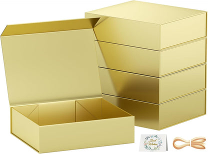 PSHVYM Gift Boxes with Lids, 11.5x7.8x3 In Forest Green Gift Box for Presents Magnetic Closure for T-Shirts, Gloves, Scarves, Books, Baby Clothes, Robes Clothing Gift Wrap, Contains Card, Ribbon