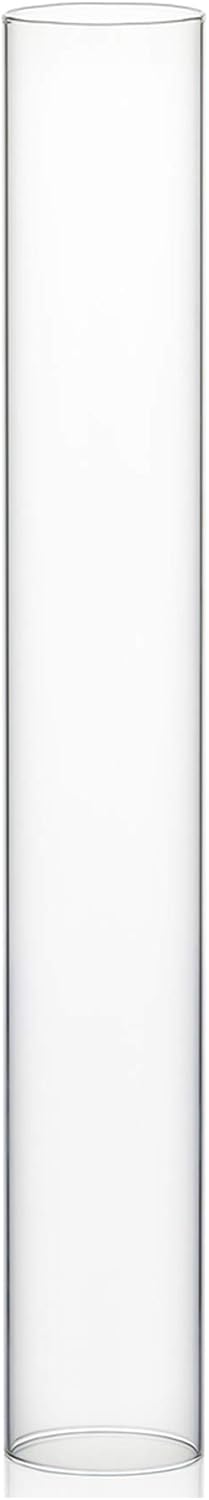 WGVI Hurricane Candle Holder Sleeve, Wide 4", Height 8", Clear Glass Cylinder Candleholder, Chimney Tube, Open Ended Candle Shade, 1 Piece - Colors B