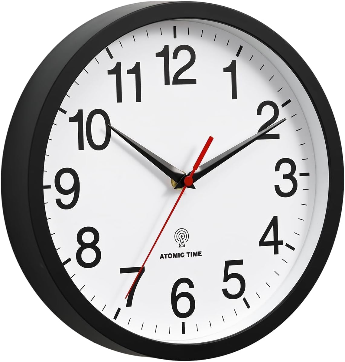 Rohioue Wall Clock Modern 8 Inch Battery Operated Silent Non Ticking Small Analog Clock for Living Room Office Home Bedroom Kitchen Bathroom(Black)