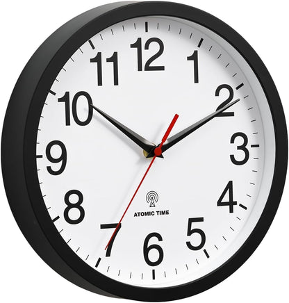 Rohioue Wall Clock Modern 8 Inch Battery Operated Silent Non Ticking Small Analog Clock for Living Room Office Home Bedroom Kitchen Bathroom(Black)