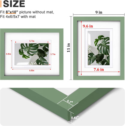 Egofine 12x16 Picture Frame Black, Covered by Plexiglass Made of Solid Wood, Display Pictures 9x12 and 11x14 with Mat or 12x16 Without Mat, for Wall Mounting Photo Frame - Colors A