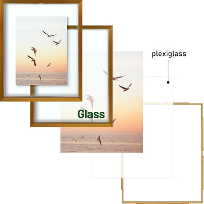 Frametory, Floating Picture Frame 12x16 - Black Aluminum Metal Photo Frame - Real Glass of Front - for Wall Mount Display