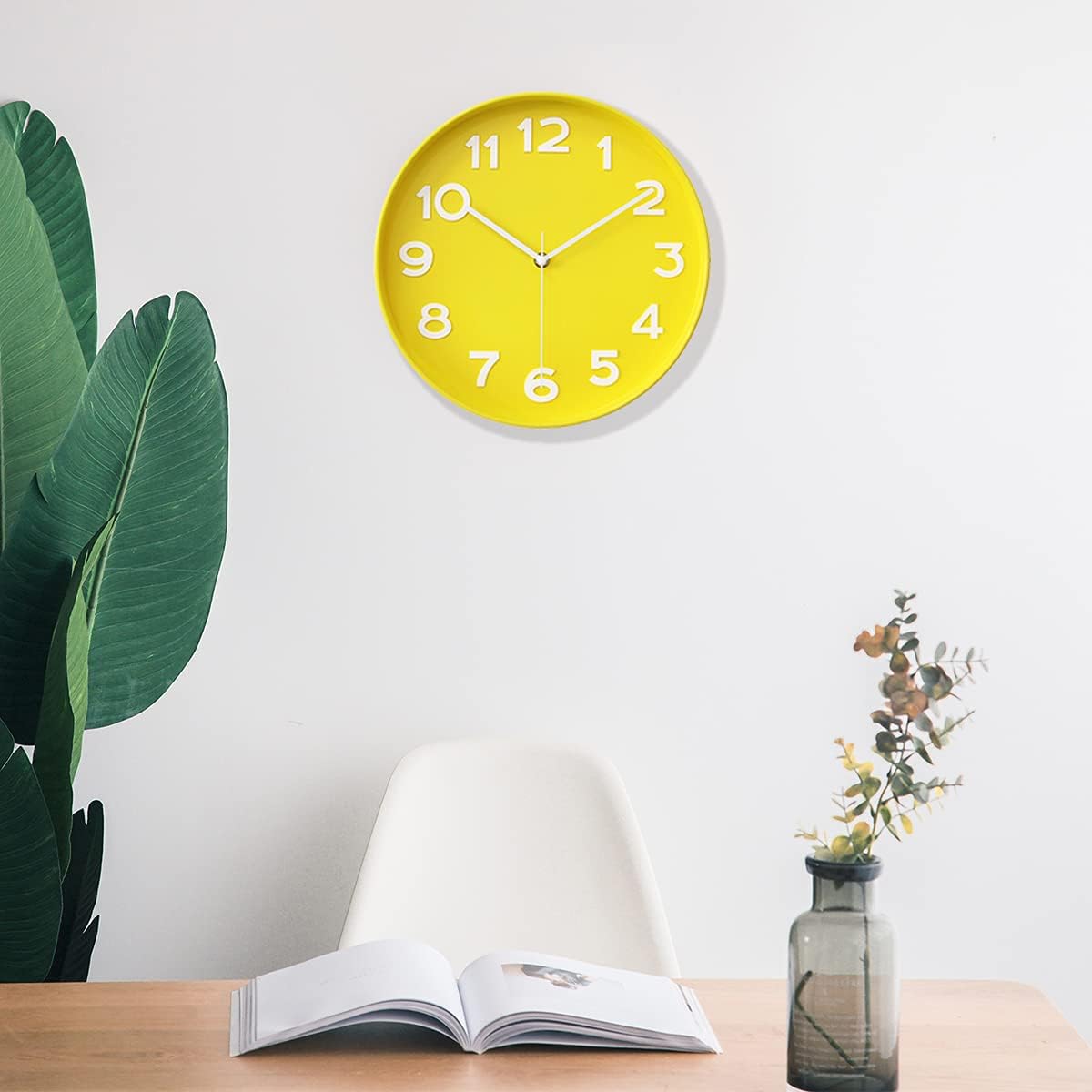 HZDHCLH Wall Clocks Battery Operated,12 inch Silent Non Ticking Modern Wall Clock for Living Room Bedroom Kitchen Office Classroom Decor (Olive Green and Gold)