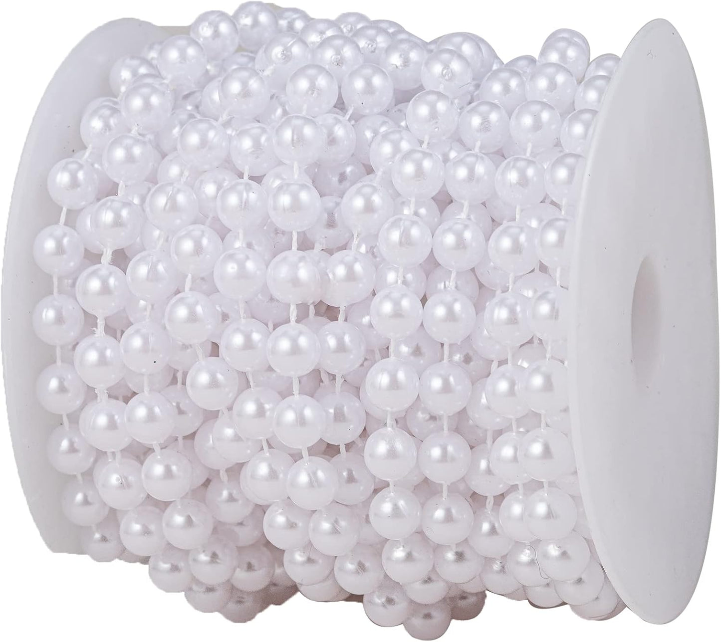 3mm Millet Beads Crafts Faux Pearl Beads Garland Pearl Bead Roll Strand of Pearls to Decorate Floral Centerpieces Wedding Party Favor Christmas Tree(33 Feet Ivory)