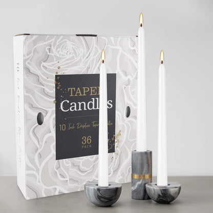 30-Pack 10-Color Taper Candles - 10 Inch Dripless & 10-Hour Burn｜Wedding/Birthday/Home Decor with Premium Wax