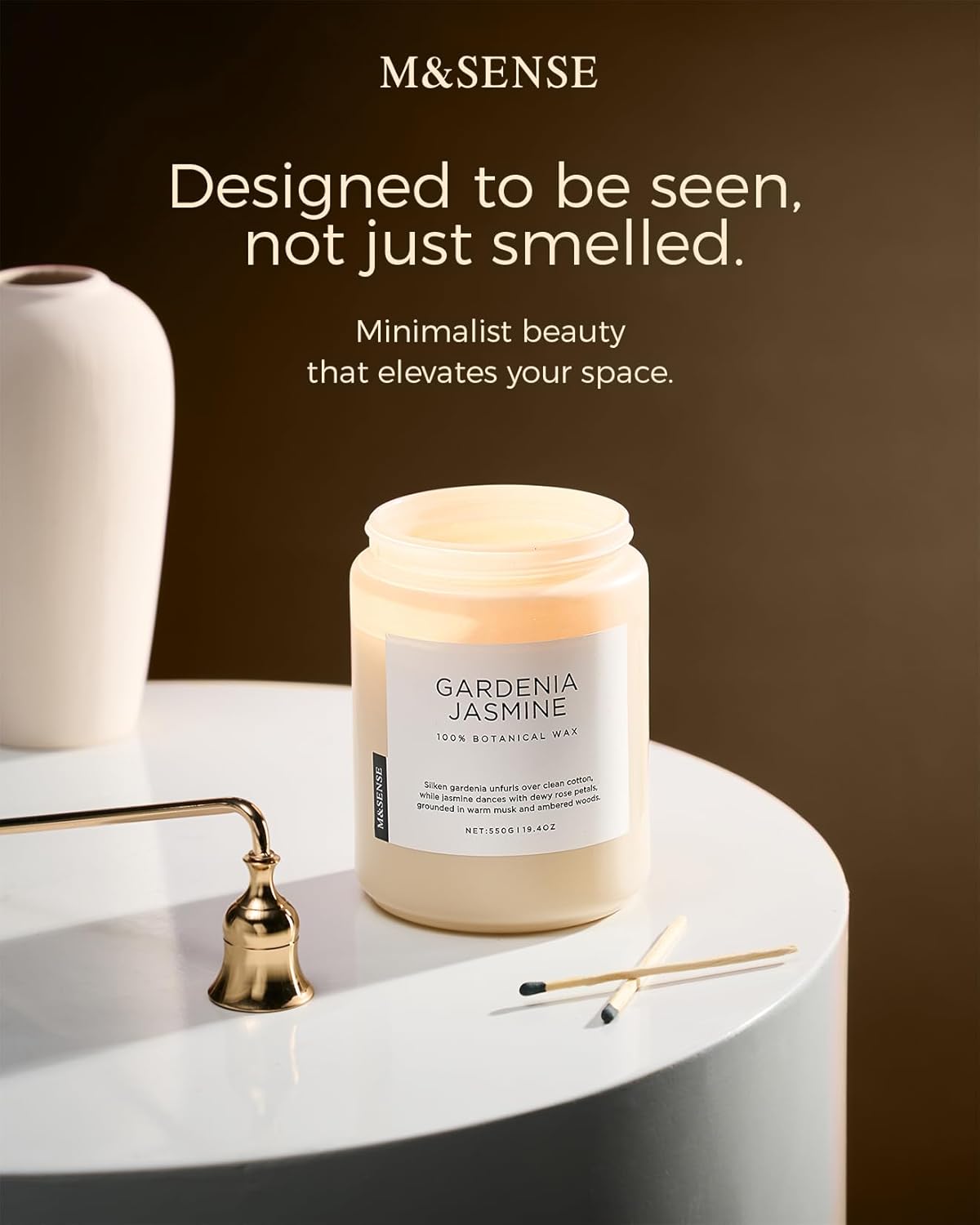 M&SENSE Eucalyptus & Mint Scented Jar Candle, Large 19.4oz Natural Soy Wax, 110-Hour Long Lasting Non-Toxic Clean Burning, Fresh Smelling Home Aromatherapy for Spa Stress Relief, Gifts for Men Women