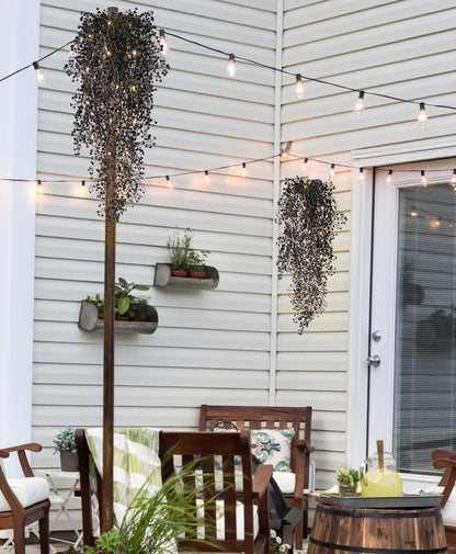 RECUTMS Fake Hanging Plants Artificial Ferns for Outdoor Hanging Faux Plants Vine Ivy Faux Fern Hanging Vines Wall Plants for Home Garden Party Wedding Decor (White 4P)