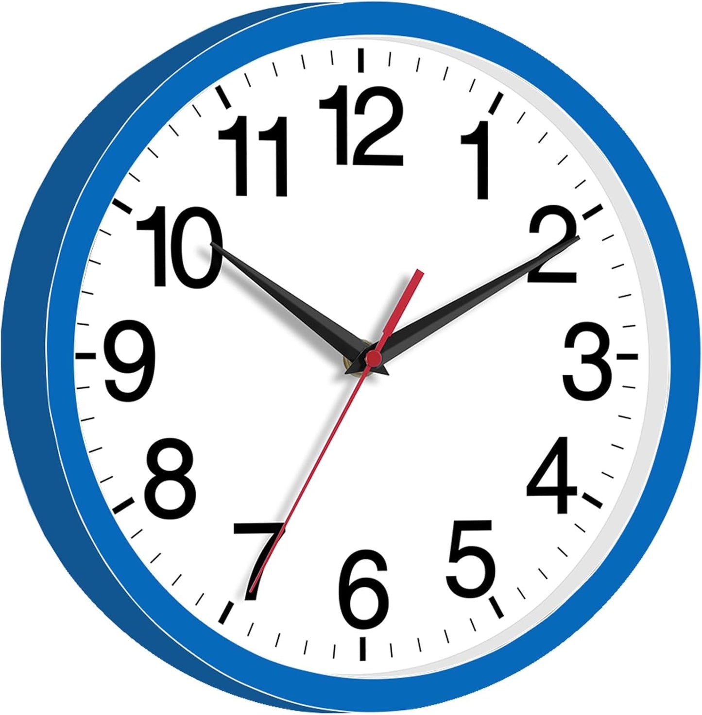 Rohioue Wall Clock Modern 8 Inch Battery Operated Silent Non Ticking Small Analog Clock for Living Room Office Home Bedroom Kitchen Bathroom(Black)