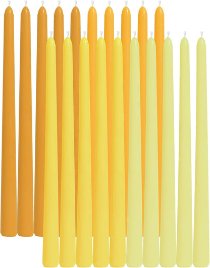 Viyffo Taper Candles, 12 Inch, 12 Pack, Brown – Unscented, Smokeless Design, Up to 8-Hour Burn – Tall Candlesticks for Table Decor, Weddings & Dinners