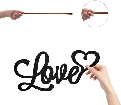 CREATCABIN Wood Cutout Family Arrow Sign Laser Cut Wooden Wall Decor Sculpture Hanging Decor Wall Art Decoration for Home Gallery Office Front Door Black 11.9" x 4.3"