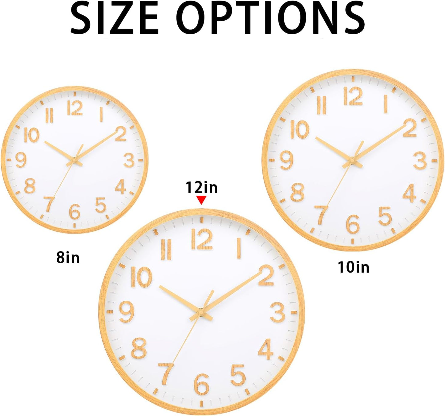 Wall Clocks Battery Operated 8 inch Modern Wall Clock,Silent Non Ticking Wall Clock for Living Room Bedroom Kitchen Office Classroom Decor (Green White)