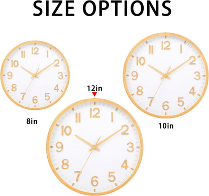 Wall Clocks Battery Operated 8 inch Modern Wall Clock,Silent Non Ticking Wall Clock for Living Room Bedroom Kitchen Office Classroom Decor (Green White)