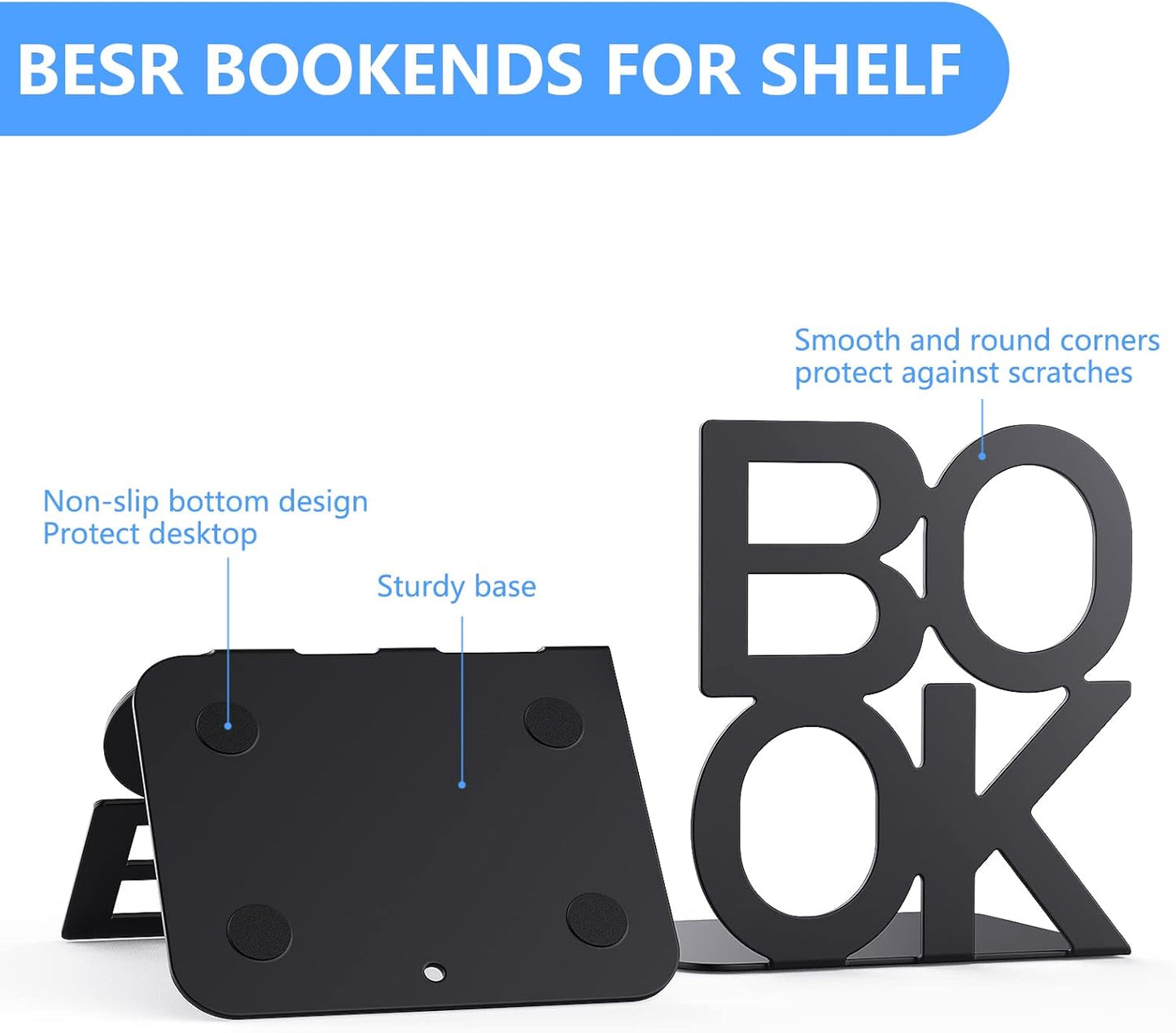 Book Ends,BookEnds Supports for Bookrack Desk,Bookend are Used for Books, Unique Appearance Design,Heavy Duty