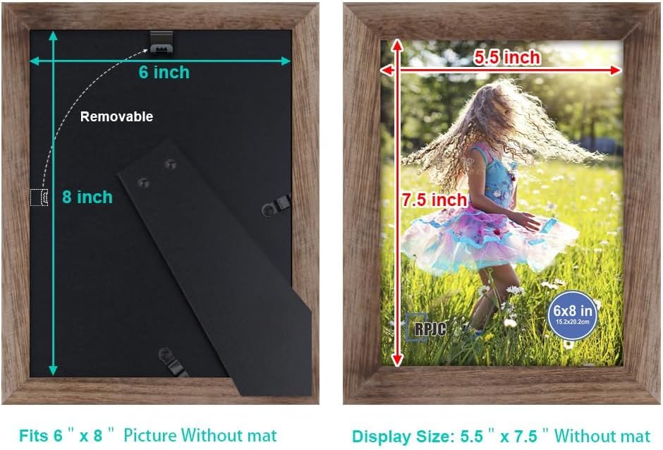 RPJC 5x7 Picture Frames Made of Solid Wood High Definition Glass for Table Top Display and Wall Mounting Photo Frame Black