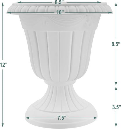 Arcadia Garden Products PL10CP Classic Traditional Plastic Urn Planter Indoor/Outdoor, 15" x 13", Brushed Copper