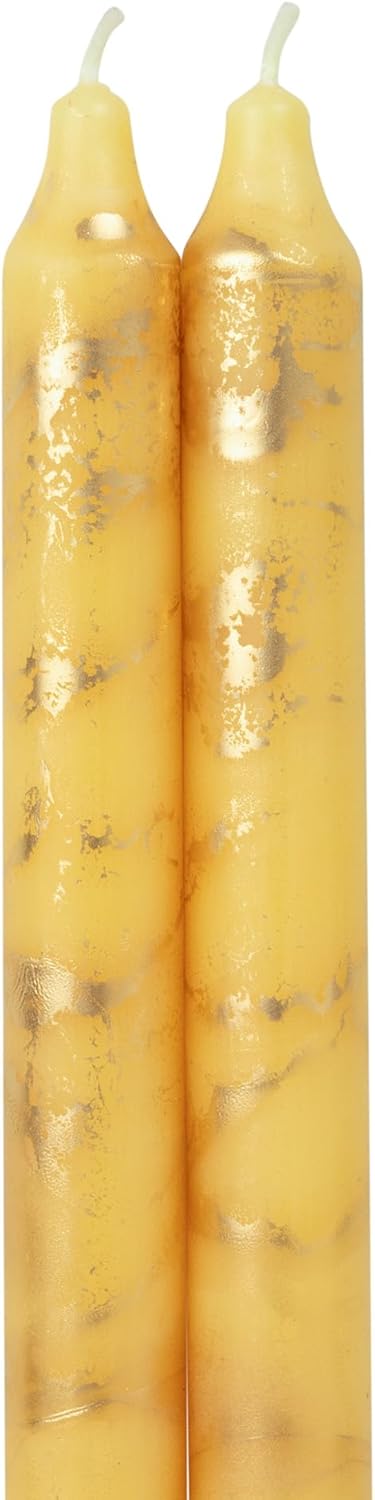 Premium Decorative Tapers - 12" 2PK - Terra Cotta w/Gold - 73301