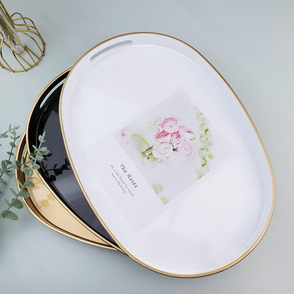 Green Decorative Tray with Handles, Versatile Serving Tray for Coffee Table, Ottoman, Ideal for Serving, Displaying, Organizing, 15.7"*10.2"*1.57"