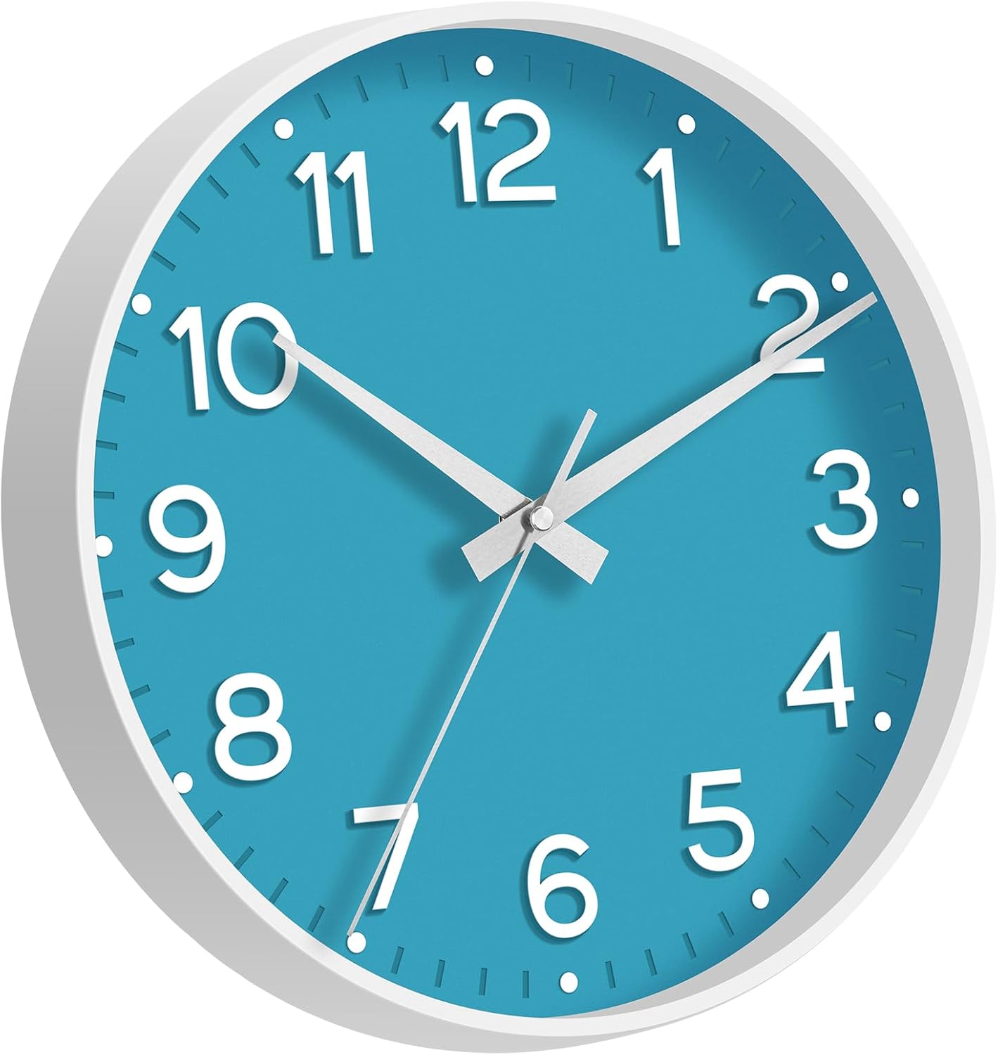 Roymnie Wall Clock Green, Silent Wall Clocks Battery Operated 8 Inch-Modern Non Ticking Analog Clock Decorative for Kitchen Office Bathroom Bedroom(Gold)