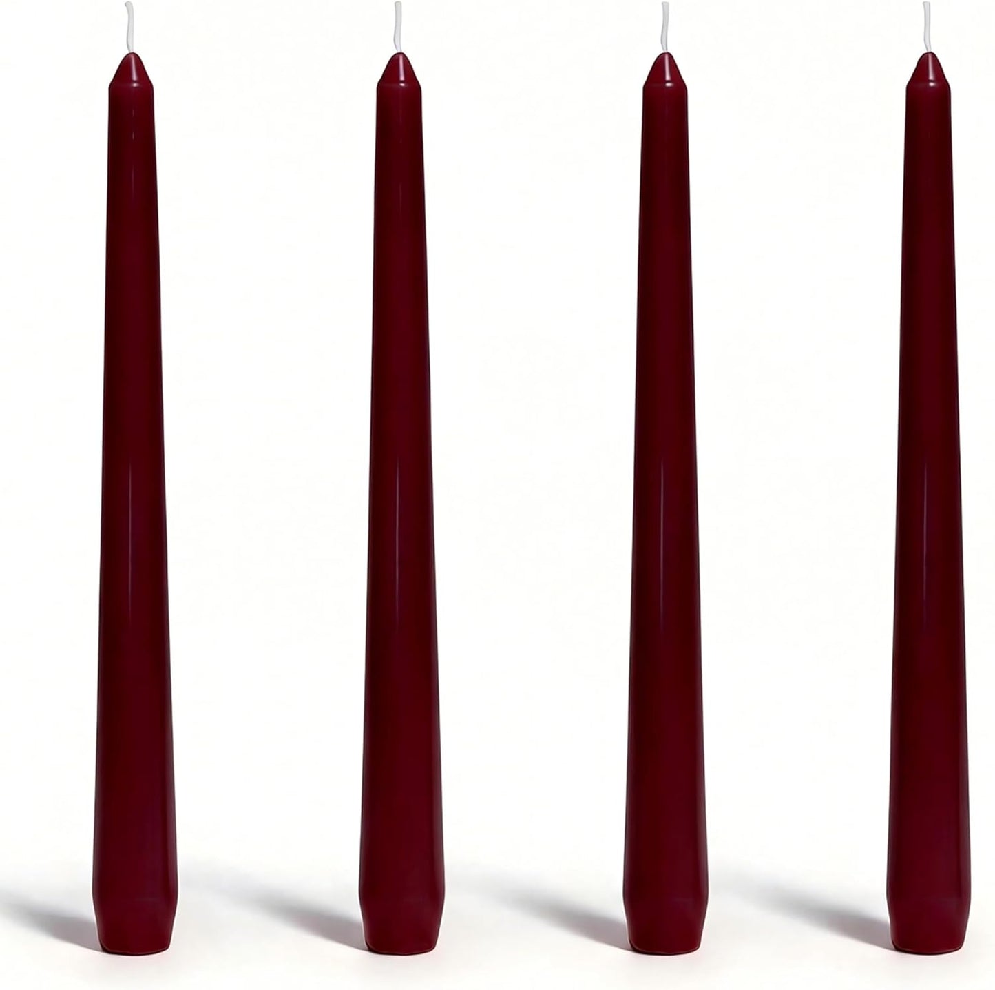 4 Pack White Taper Candles丨Taper Candles 10 Inch Dripless丨Unscented & Smokeless Candlesticks Bulk丨7-8 Hours Long Burning Tall Candles丨Ideal for Christmas Weddings Parties Dinner