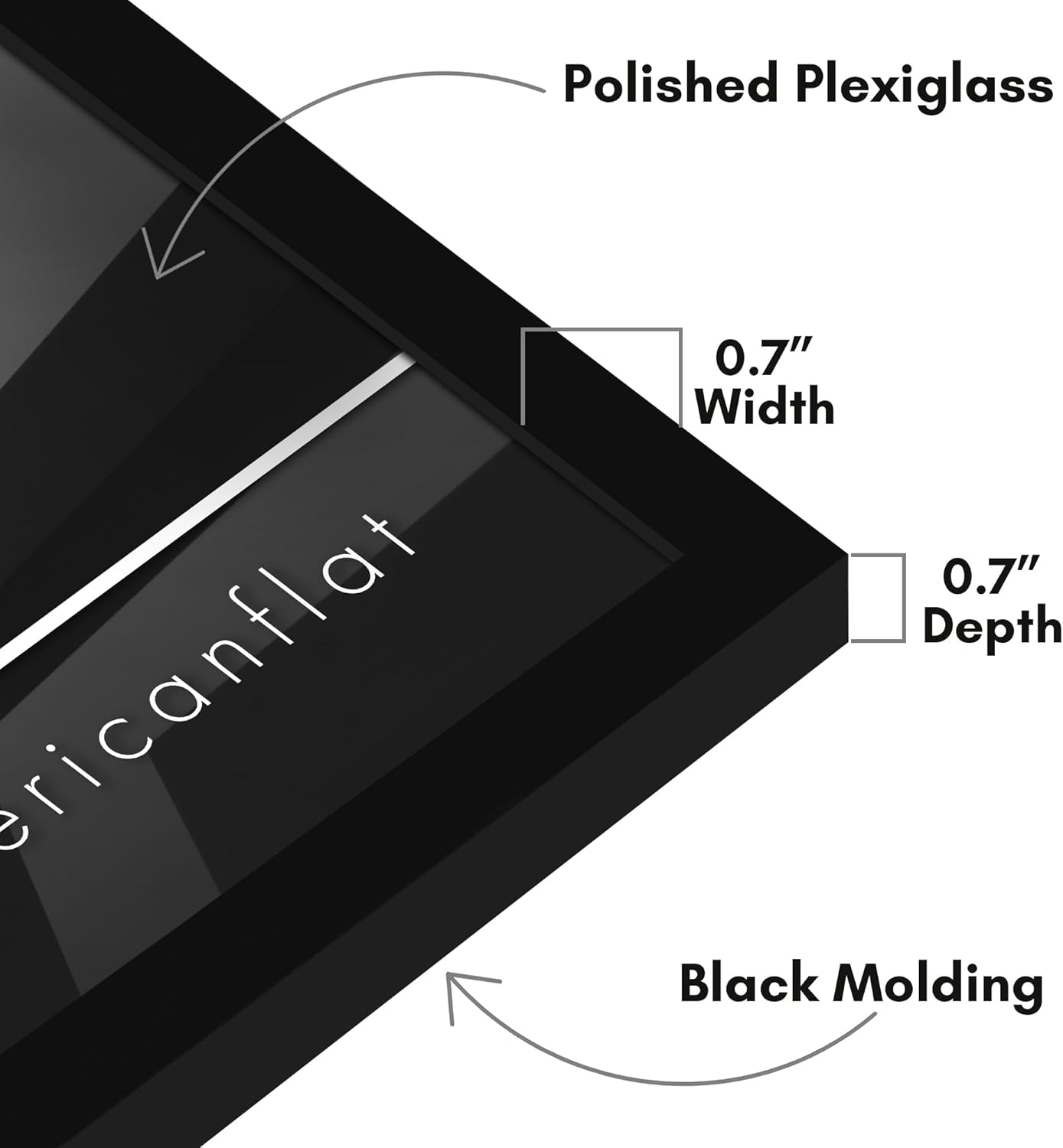 Americanflat 24x36 Poster Frame with Polished Plexiglass - Streamline Collection - Thin Border Picture Frame for Wall Display - Hanging Hardware Included - Black - Colors A