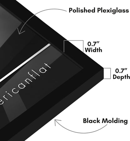 Americanflat 24x36 Poster Frame with Polished Plexiglass - Streamline Collection - Thin Border Picture Frame for Wall Display - Hanging Hardware Included - Black - Colors A