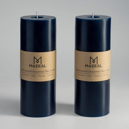 MOZEAL 3" x 4" Hand-Poured Unscented Candle,Dripless Pillar Candle Set of 3,Long Clean Burning,Approx 72 Hours Burn Time,Rustic Country Style,Wedding,Dinner,Christmas and Home Decor,White