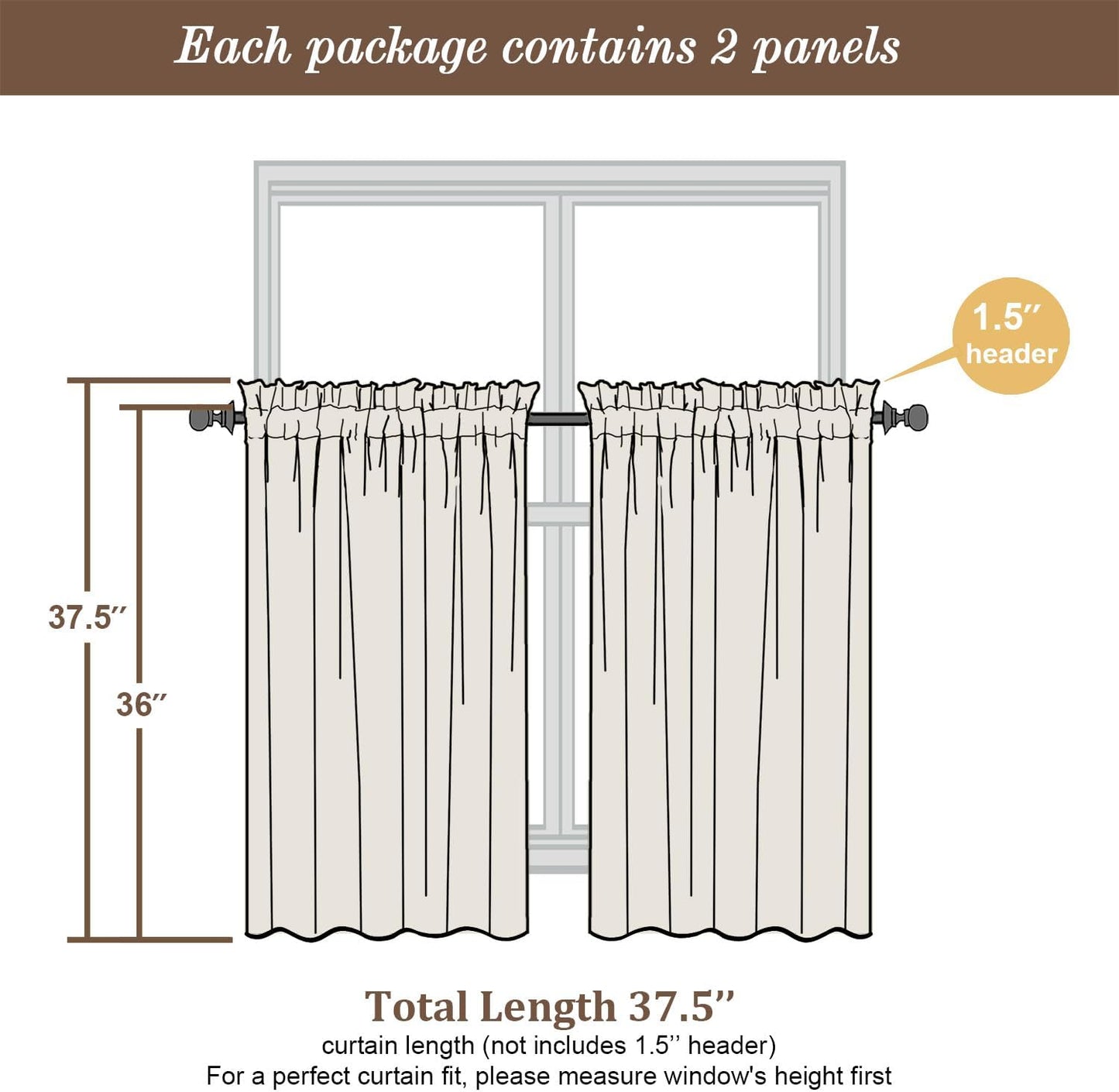 Chyhomenyc Sheer White Valances for Windows 2 Pack, Small Window Curtains for Living Room Bathroom Cafe Laundry Basement, Modern Top Dual Rod Pocket Voile Curtain, 42W x 14L inches, White - Colors A
