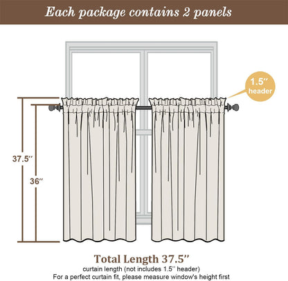Chyhomenyc Sheer White Valances for Windows 2 Pack, Small Window Curtains for Living Room Bathroom Cafe Laundry Basement, Modern Top Dual Rod Pocket Voile Curtain, 42W x 14L inches, White - Colors C