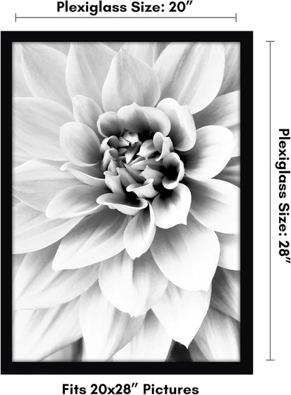 Americanflat 16x20 Picture Frame with Polished Plexiglass - Black Picture Frame - Wide Photo Frames Made of Engineered Wood for Vertical or Horizontal Wall Display - Epic Collection - Black - Colors A
