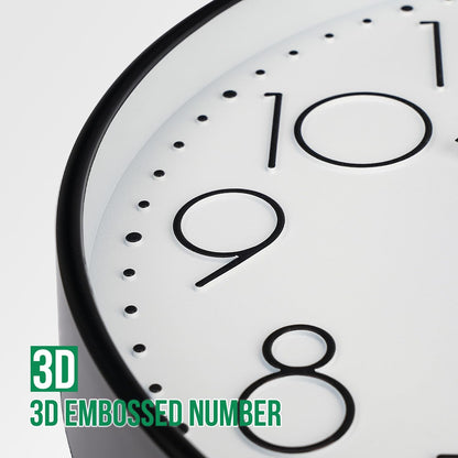 Wall Clock 12 Inch Non-Ticking Silent Modern Simple Style Round Decor Clock Gold Stereoscopic Dial Quartz Wall Clocks for Home/Office/School/Living Room/Bedroom/Kitchen