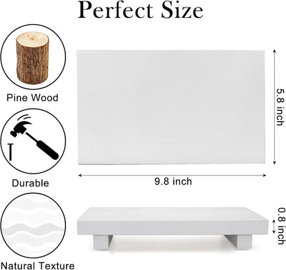 Wooden Pedestal Stand Black Bathroom Counter Organizer Tray Decor Farmhouse Wood Risers Small Hand Soap Dish Dispenser Holder for Kitchen Sink Modern Bathroom Vanity Accessories Decorative Tray