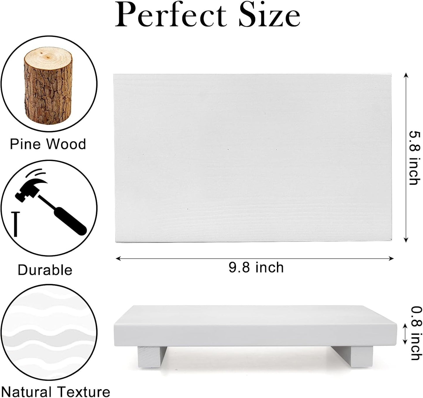 Black Bathroom Vanity Organizer Tray for Countertop Small Wooden Pedestal Stand Farmhouse Kitchen Sink Tray Decorative Hand Soap Dish Dispenser Holder Wood Risers Modern Bathroom Decor Accessories