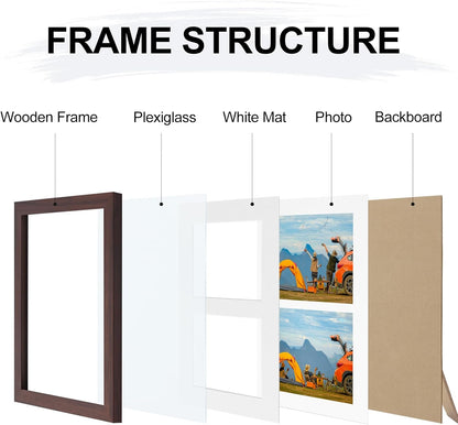 Vittanly 11x14 Collage Picture Frame, Displays 5Pcs 4x6 Pictures with Mat or 1Pcs 11x14 without Mat for Wall Mounting, Picture Frames Collage Wall Decor in Black, 1 Pack