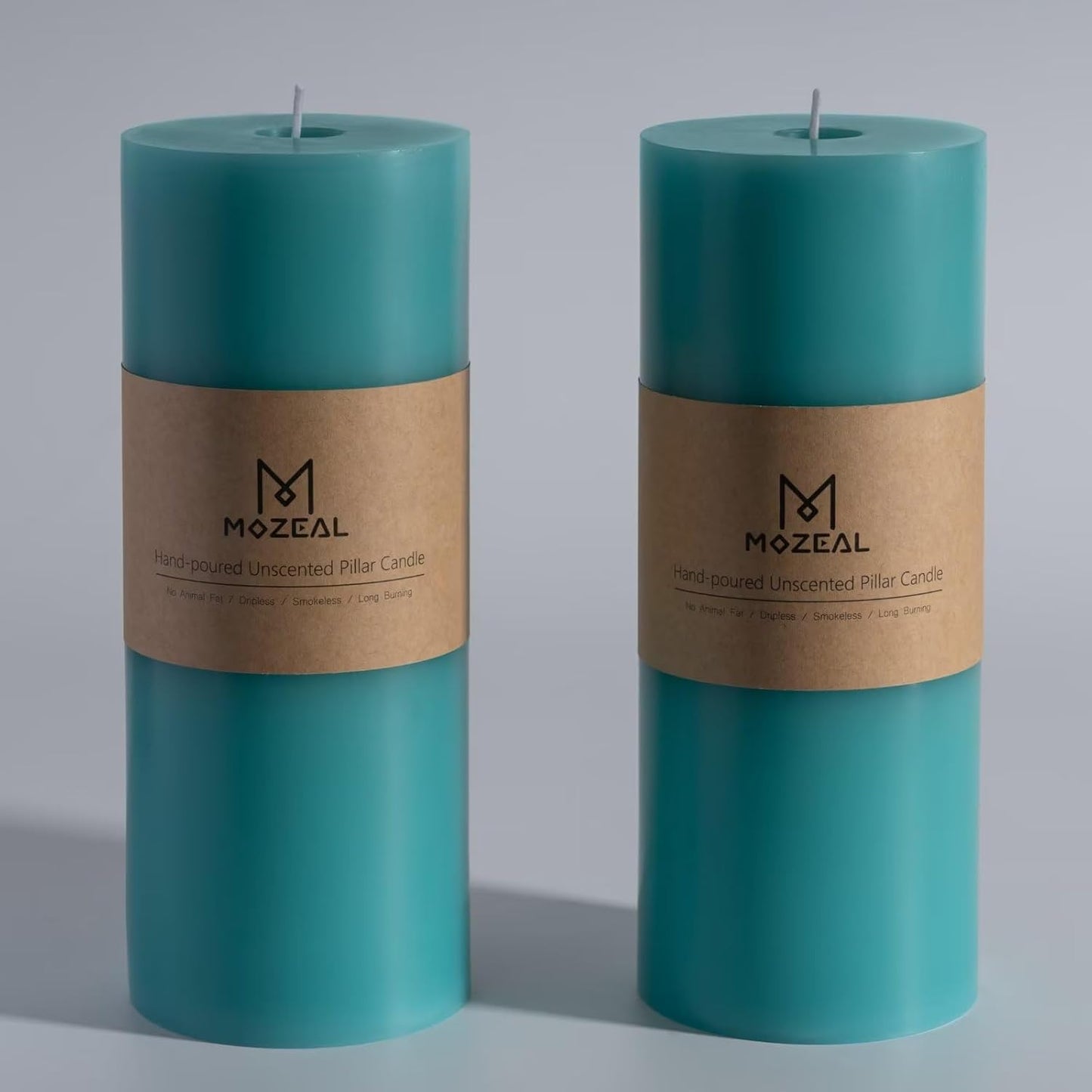 MOZEAL 3" x 4" Hand-Poured Unscented Candle,Dripless Pillar Candle Set of 3,Long Clean Burning,Approx 72 Hours Burn Time,Rustic Country Style,Wedding,Dinner,Christmas and Home Decor,White