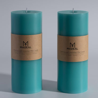 MOZEAL 3" x 4" Hand-Poured Unscented Candle,Dripless Pillar Candle Set of 3,Long Clean Burning,Approx 72 Hours Burn Time,Rustic Country Style,Wedding,Dinner,Christmas and Home Decor,White