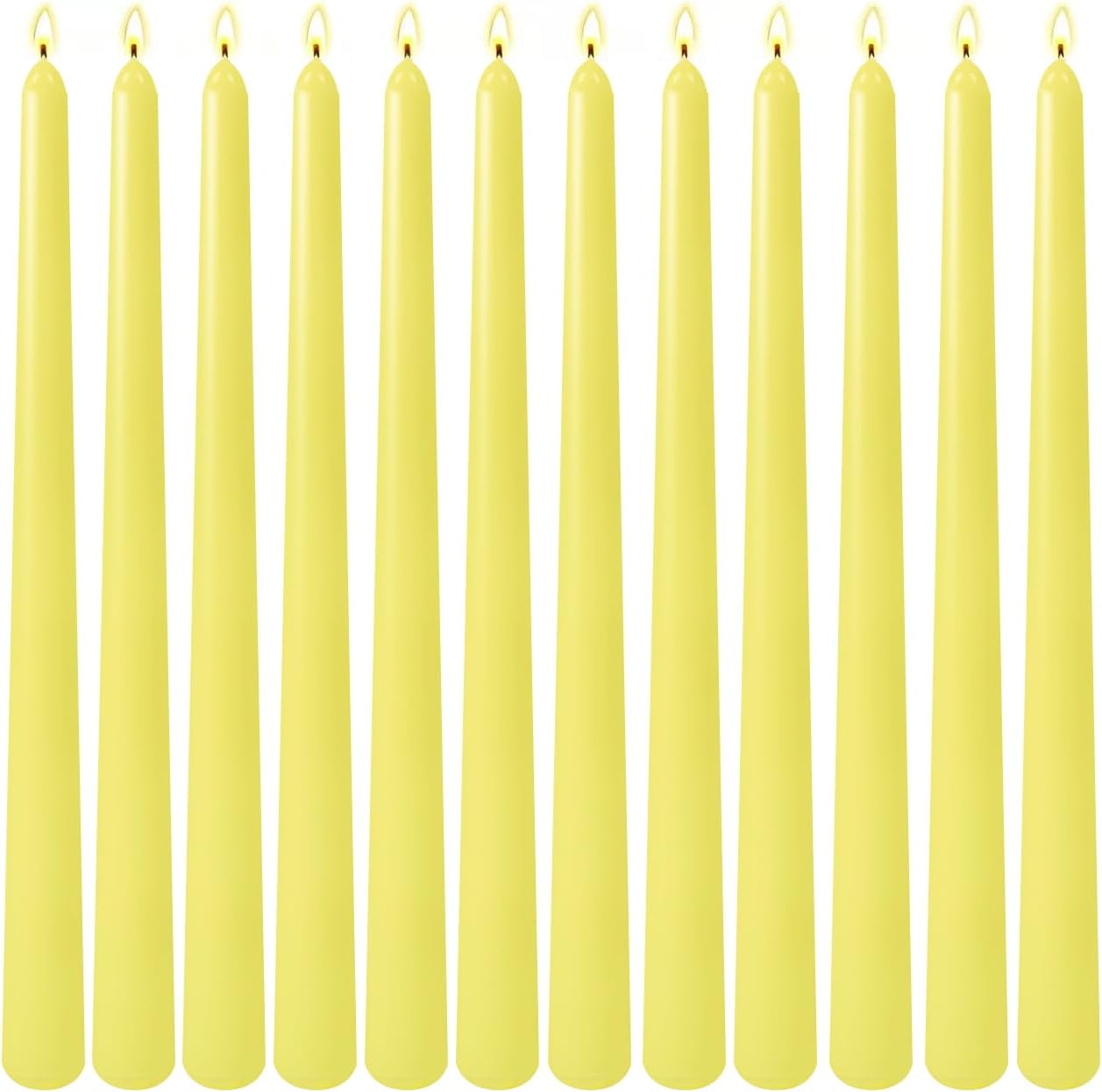 12-Pack Olive Green Taper Candles, 10 Inch Unscented Dripless Candlesticks, Long-Lasting Burn Time of 7-8 Hours, Perfect for Christmas Home Décor Spring and St. Patrick's Day