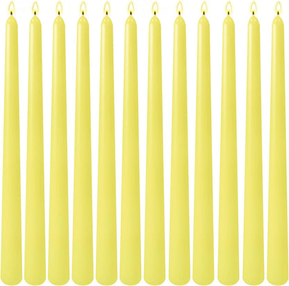 12-Pack Olive Green Taper Candles, 10 Inch Unscented Dripless Candlesticks, Long-Lasting Burn Time of 7-8 Hours, Perfect for Christmas Home Décor Spring and St. Patrick's Day