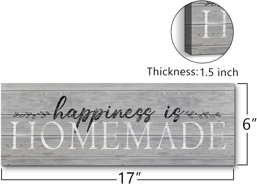 Quotes Wall Decor Enjoy the Little Things Sign Family Wall Signs Canvas Prints Rustic Wooden Wall Art Wood Pictures for Living Room Bedroom Office Home Decor, 6 X 17 Inch Framed