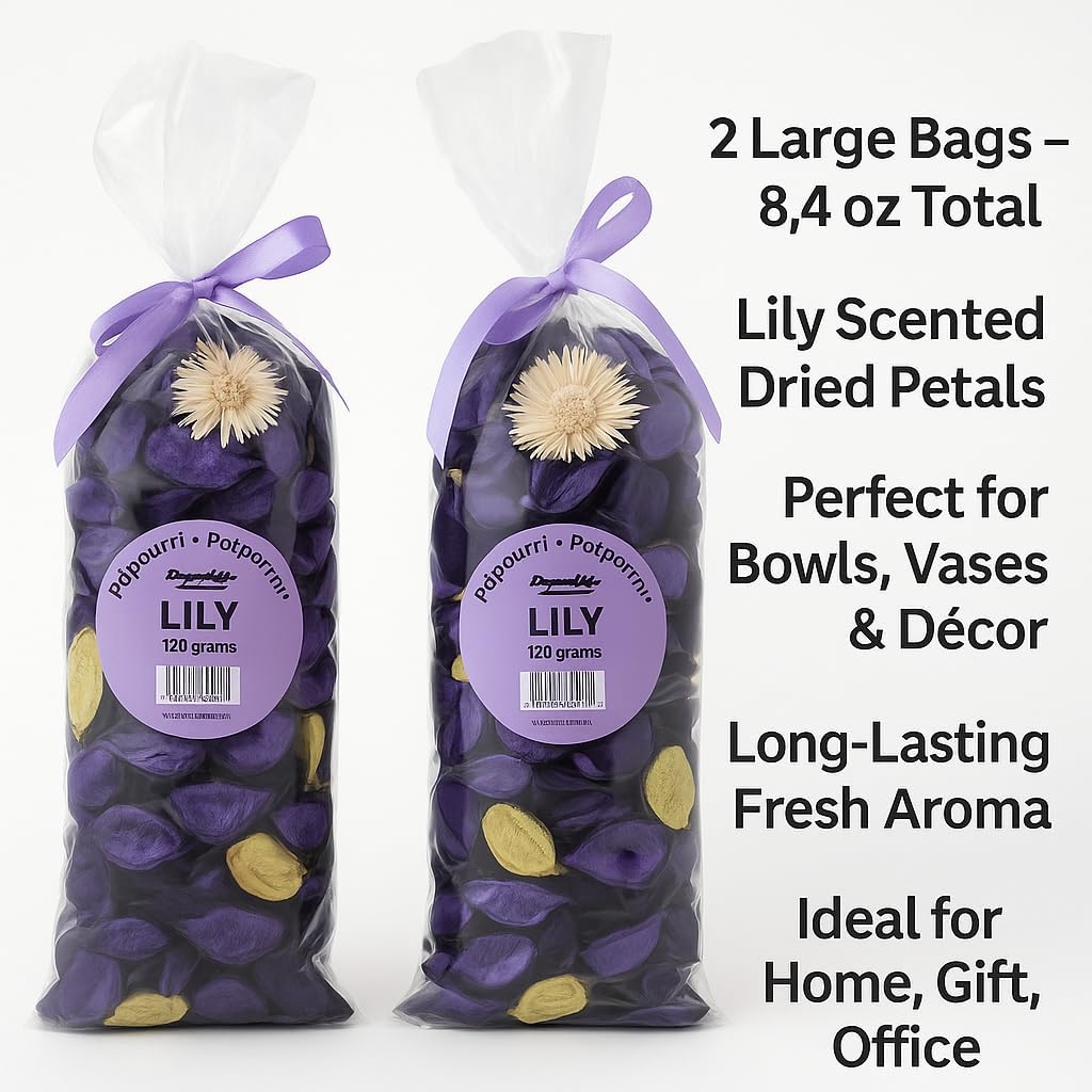 Lavender Potpourri – 2 Large Bags (8.4 oz Total) – Dried Petals for Bowl or Vase Filler, Long-Lasting Fragrance for Home, Gift, or Office