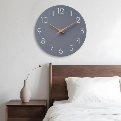 Mosewa Wall Clock 8 Inch Black Battery Operated Silent Non Ticking Simple Minimalist Rose Gold Numbers Decorative for Bedroom Living Room Kitchen Home Bathroom Office