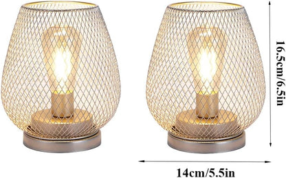 JHY DESIGN Set of 2 Metal Cage LED Lantern Battery Powered Cordless Accent Light with LED Great for Weddings Parties Patio Events for Indoors Outdoors