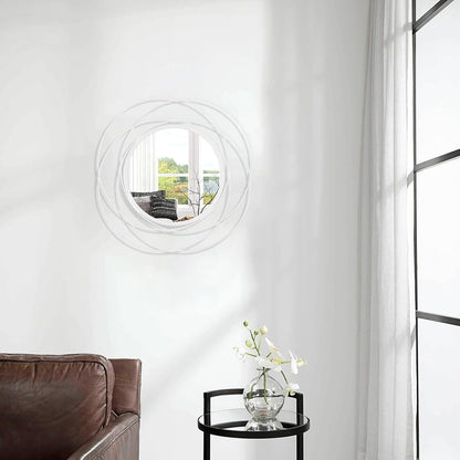 Gold Sunburst Mirrors for Wall Decorative Metal Round Art Mirrors Large Wall Decor Hanging Mirror for Bathroom Bedroom Living Room Vanity Entryway 16"