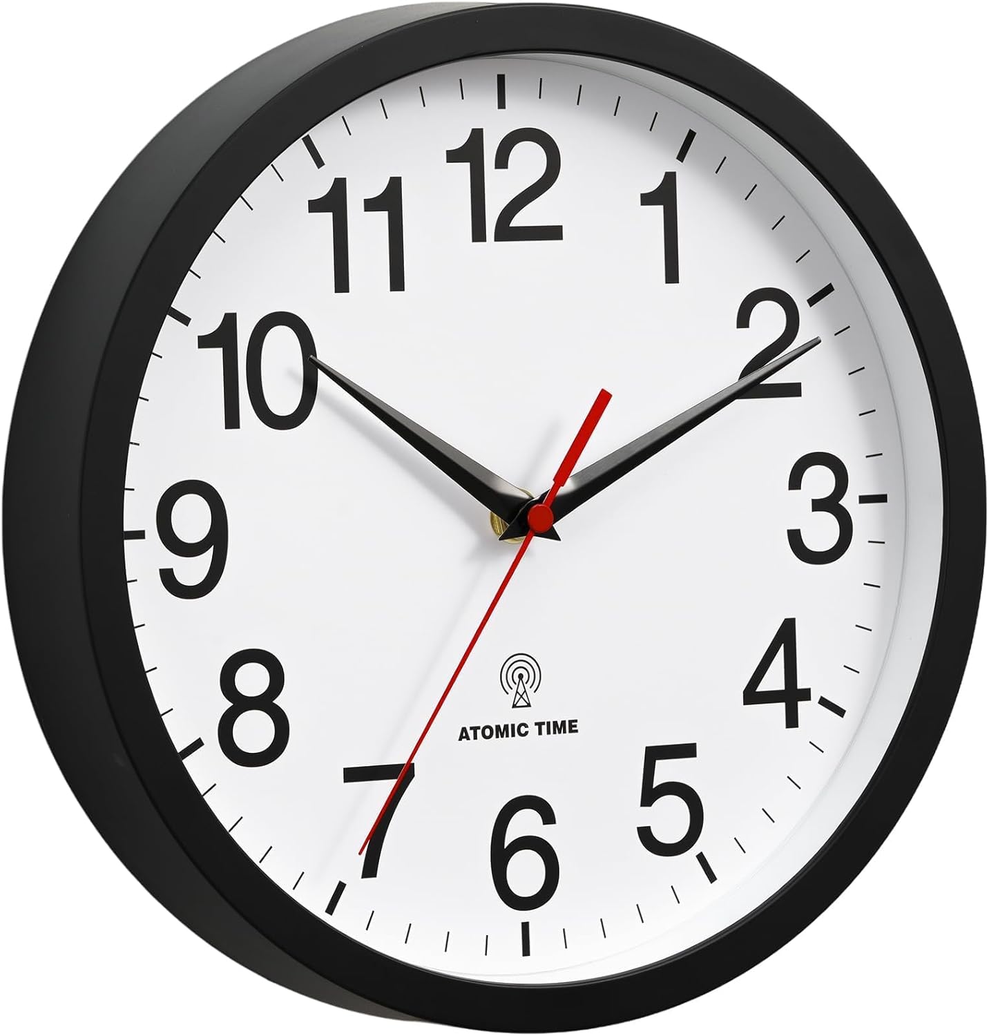 Rohioue Wall Clock Modern 8 Inch Battery Operated Silent Non Ticking Small Analog Clock for Living Room Office Home Bedroom Kitchen Bathroom(Black)
