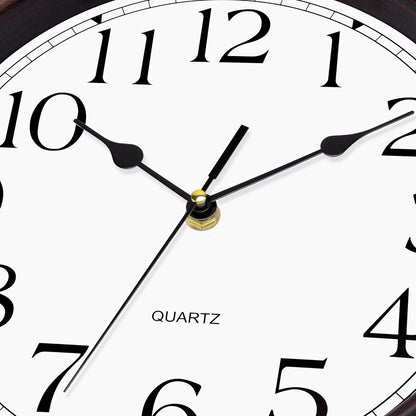 Foxtop Retro Silent Non-Ticking Round Classic Clock Quartz Decorative Battery Operated Wall Clock for Living Room Kitchen Home Office 12 Inch (Bronze)