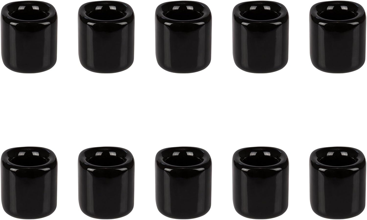 Mega Candles 5 pcs Black 1/2 Inch Diameter Ceramic Chime Ritual Spell Candle Holders, Great for Casting Chimes, Meditation, Rituals, Spells, Vigil, Witchcraft, Wiccan Supplies