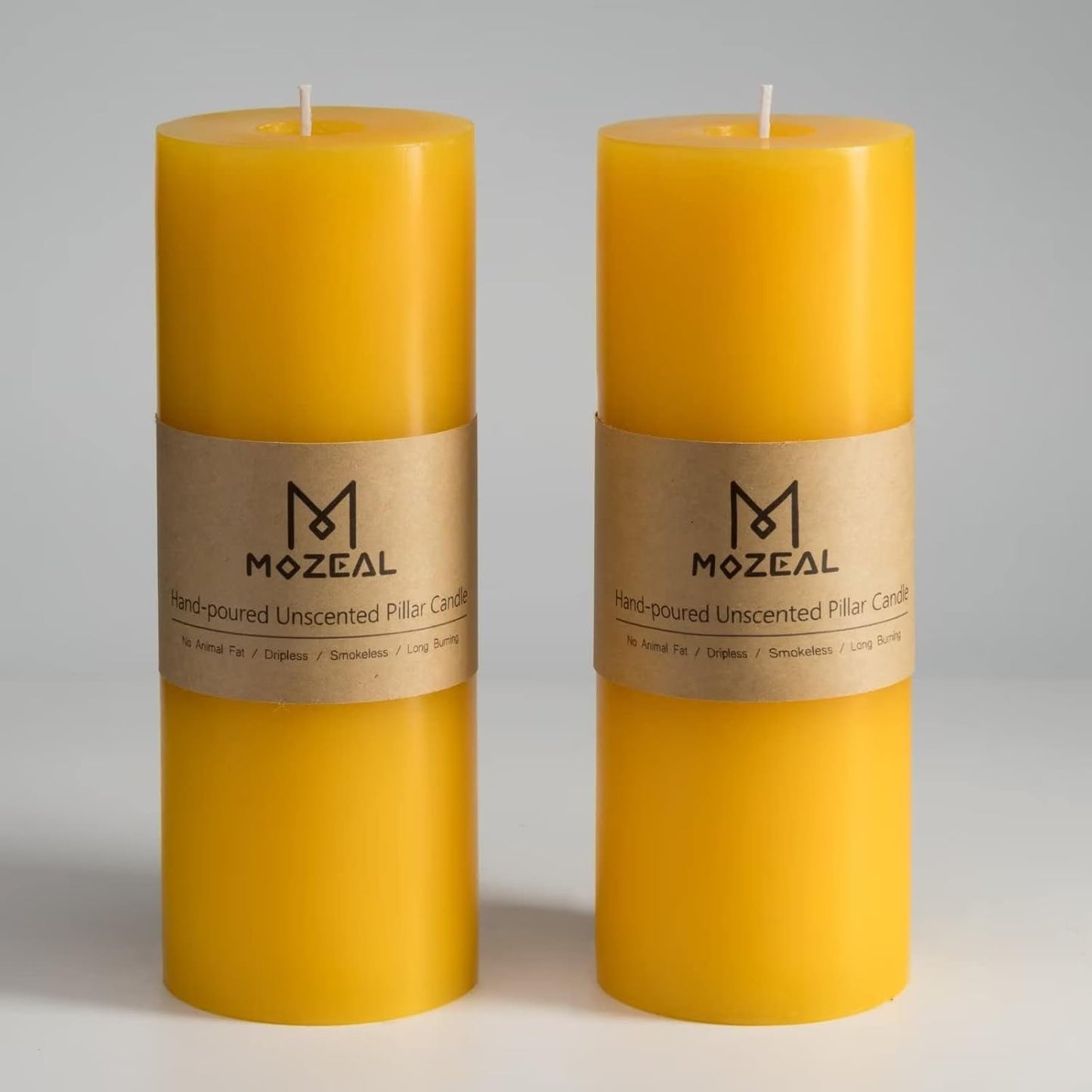 MOZEAL 3" x 4" Hand-Poured Unscented Candle,Dripless Pillar Candle Set of 3,Long Clean Burning,Approx 72 Hours Burn Time,Rustic Country Style,Wedding,Dinner,Christmas and Home Decor,White