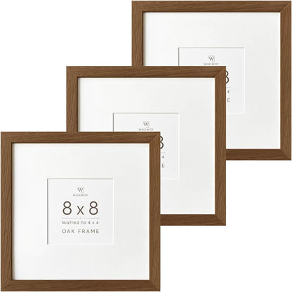 5x7 Picture Frame, Solid Oak Wood 5 x 7 Photo Frame with Mat to 4x6, 7x5 Picture Frames for Wall and Tabletop Display, (Walnut Set of 1)